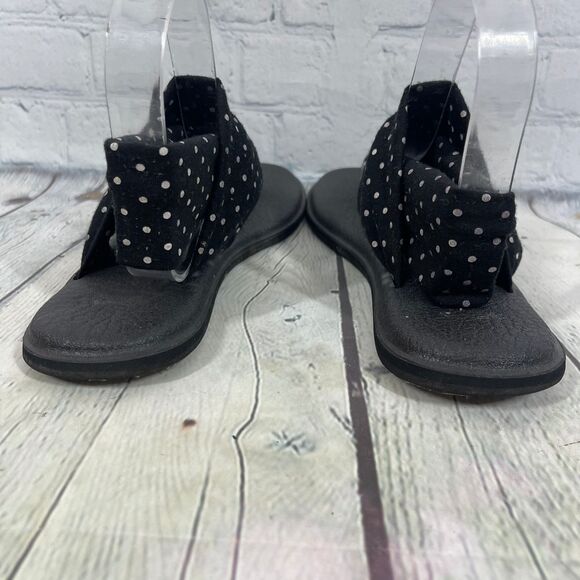 Sanuk Sandal Womens Size 10 Yoga Mat Thong Flat Polka Dots Sling Flip Flops - Picture 4 of 11